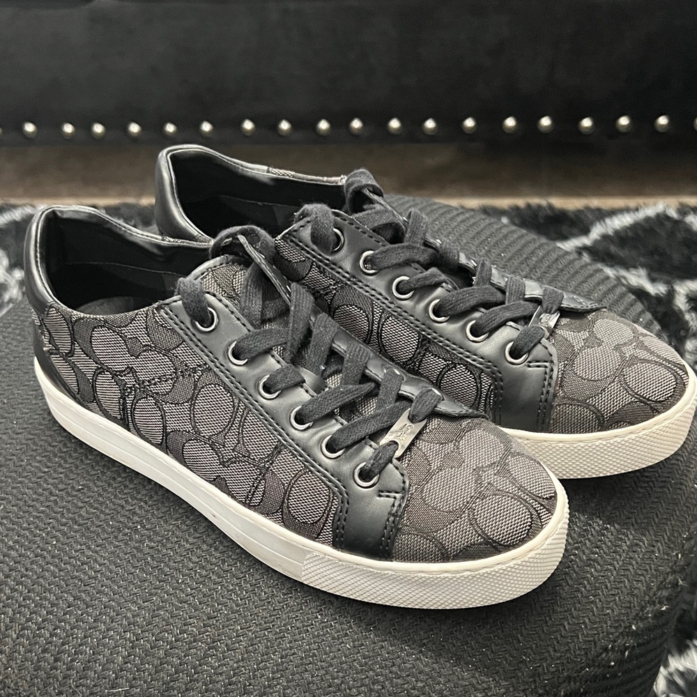 Coach Gray and Black Patterned Sneakers